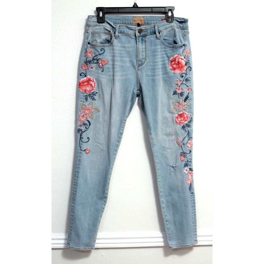 Driftwood Jackie Embroidered Jeans Boot Cut Zipper/Button 5 Pockets Size 30